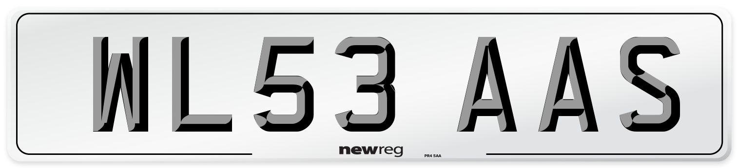 WL53 AAS Number Plate from New Reg